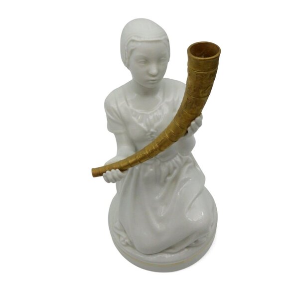 Rare ROYAL COPENHAGEN Girl and the Golden Horn Figurine 12242 Denmark Vintage 9" - Picture 2 of 11